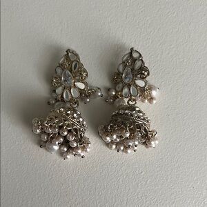 Elegant Gold and Silver Chandelier Earrings